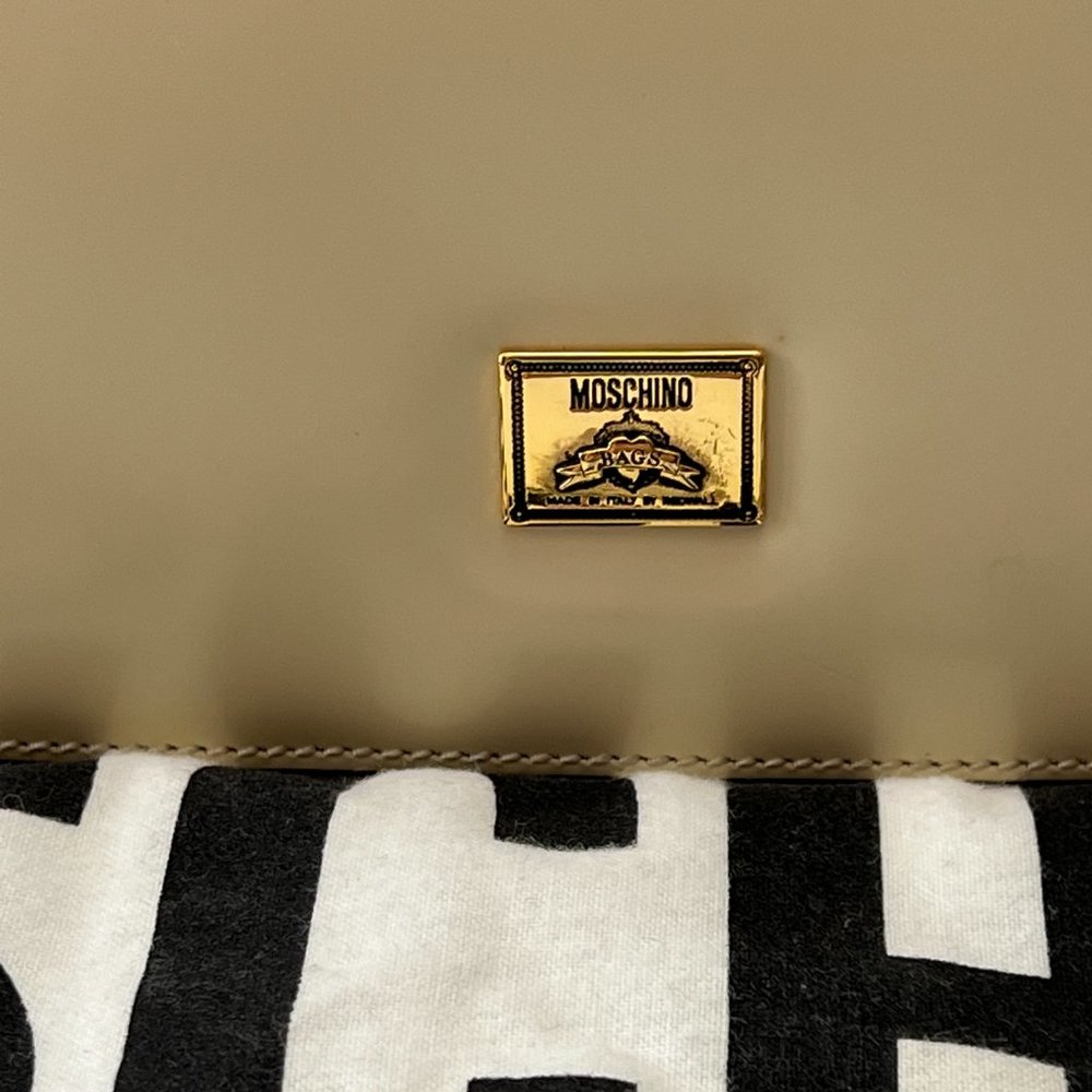 ❤️MOSCHINO❤️ Redwall Tricolor Polished Leather Bag Italy - Picture 12 of 16